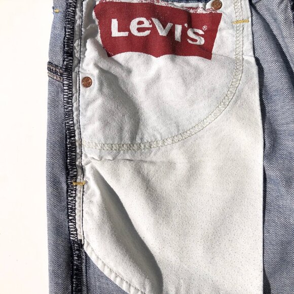 Levi's 514 Jeans Slim Straight Leg Men 36 32 Medium Blue Wash Back Zip Pockets - Picture 13 of 16
